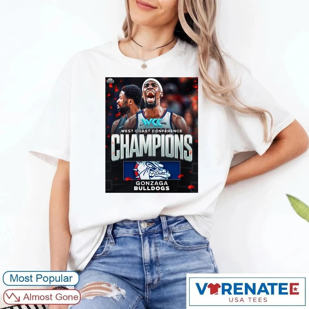 Official Gonzaga Bulldogs Men’s Basketball 2026 West Coast Conference Champions Poster T-Shirt