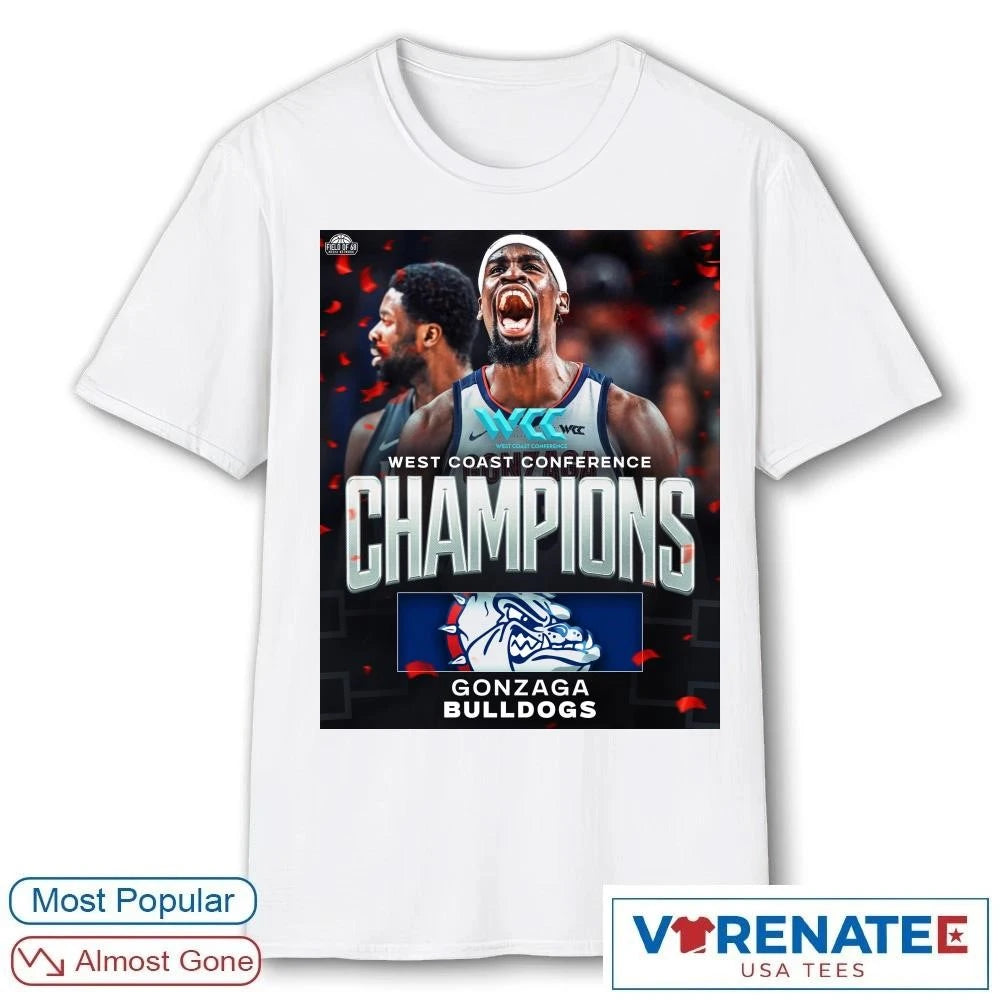 Official Gonzaga Bulldogs Men’s Basketball 2026 West Coast Conference Champions Poster T-Shirt