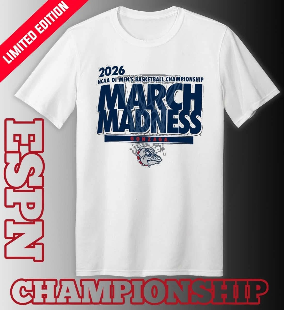 Official Gonzaga Men’s Basketball Single Team NCAA March Madness Shirt