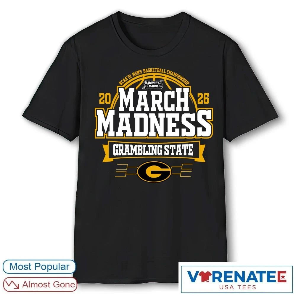 Official Grambling State Tigers 2026 NCAA DI Men’s Basketball Championship March Madness Bound T-Shirt