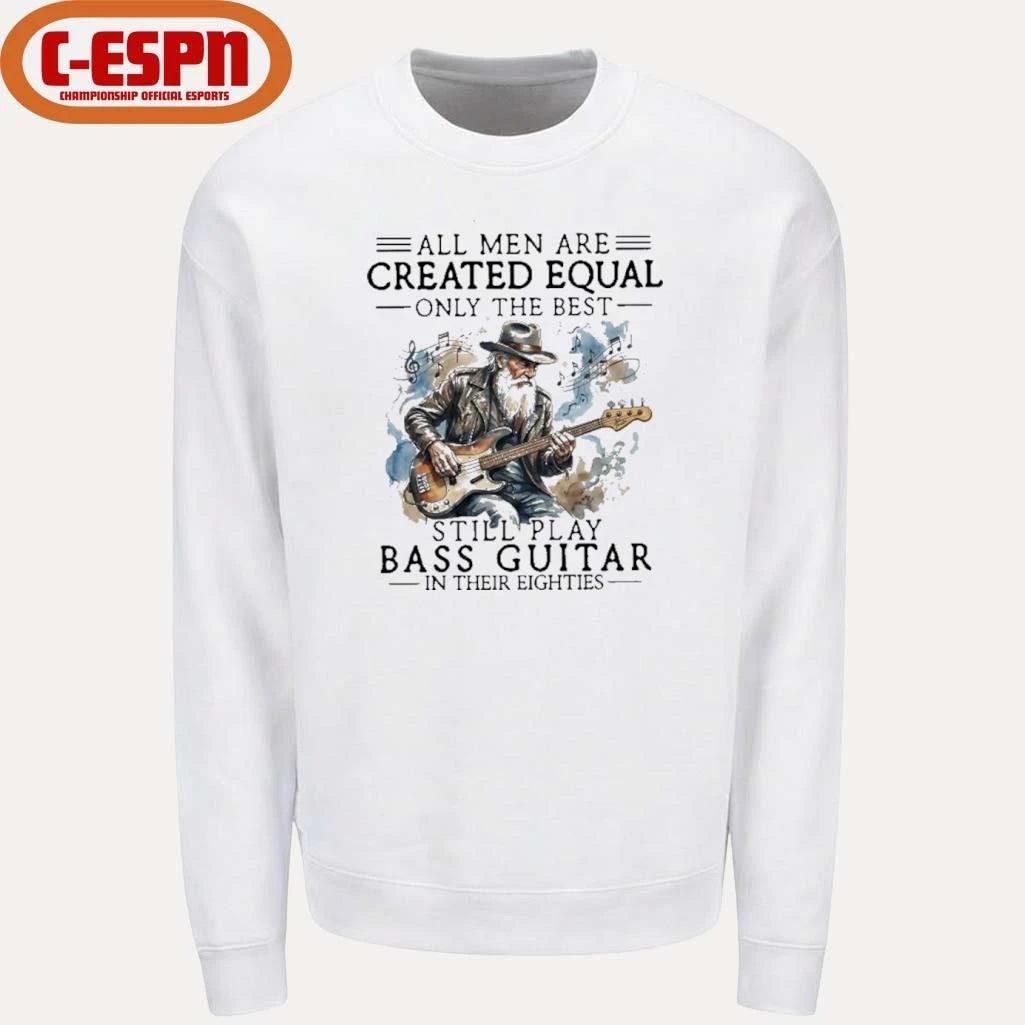 Official Grandpa All Men Are Created Equal, Only The Best Still Play Bass Guitar In Their Eighties Shirt