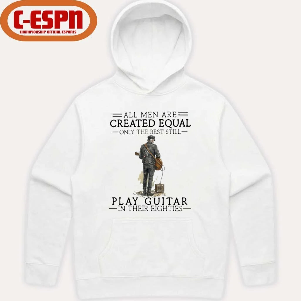 Official Grandpa All Men Are Created Equal Only The Best Still Play Guitar In Their 80s Shirt