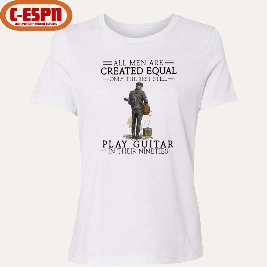 Official Grandpa All Men Are Created Equal Only The Best Still Play Guitar In Their 90s Shirt