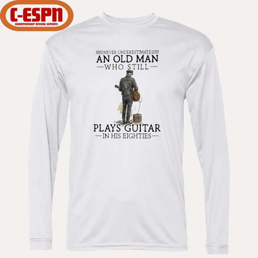 Official Grandpa Never Underestimate An Old MAn Who Still Plays guitar In His 80s Shirt