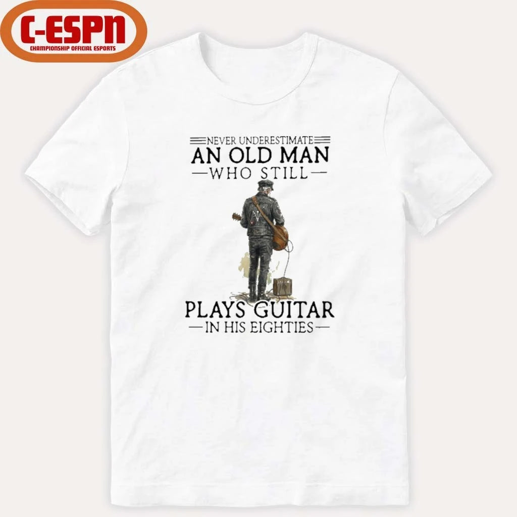 Official Grandpa Never Underestimate An Old MAn Who Still Plays guitar In His 80s Shirt