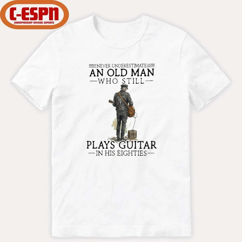 Official Grandpa Never Underestimate An Old MAn Who Still Plays guitar In His 80s Shirt