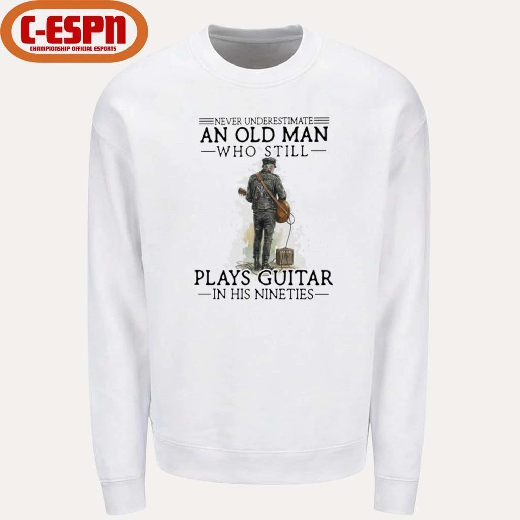 Official Grandpa Never Underestimate An Old MAn Who Still Plays guitar In His Nineties Shirt