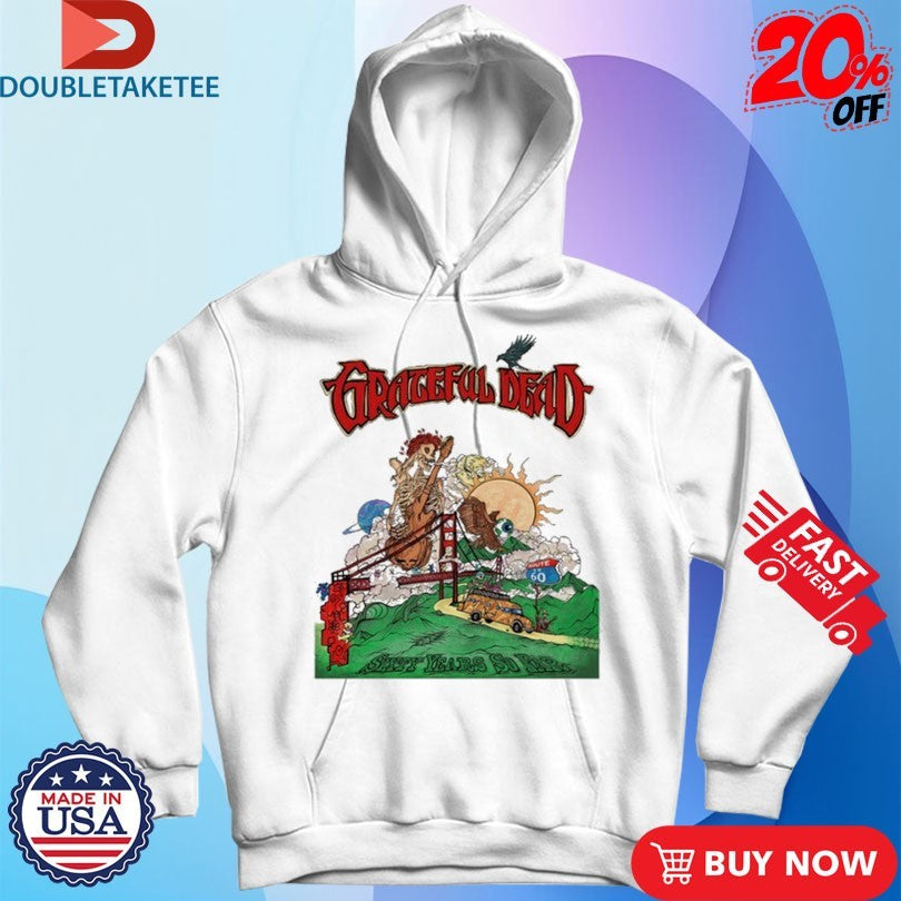 Official Grateful Dead 60 Years So Far Skeleton Guitar Shirts