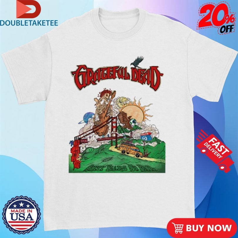 Official Grateful Dead 60 Years So Far Skeleton Guitar Shirts