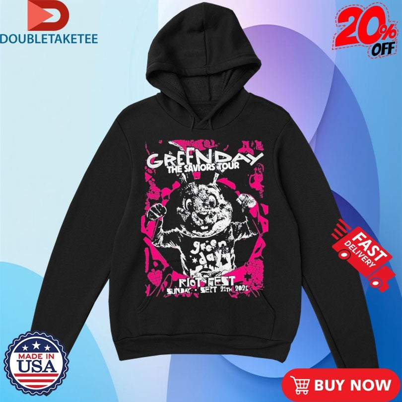 Official Green Day Riot Fest The Saviors Tour Sep 21 2025 Chicago Bunny Shirts