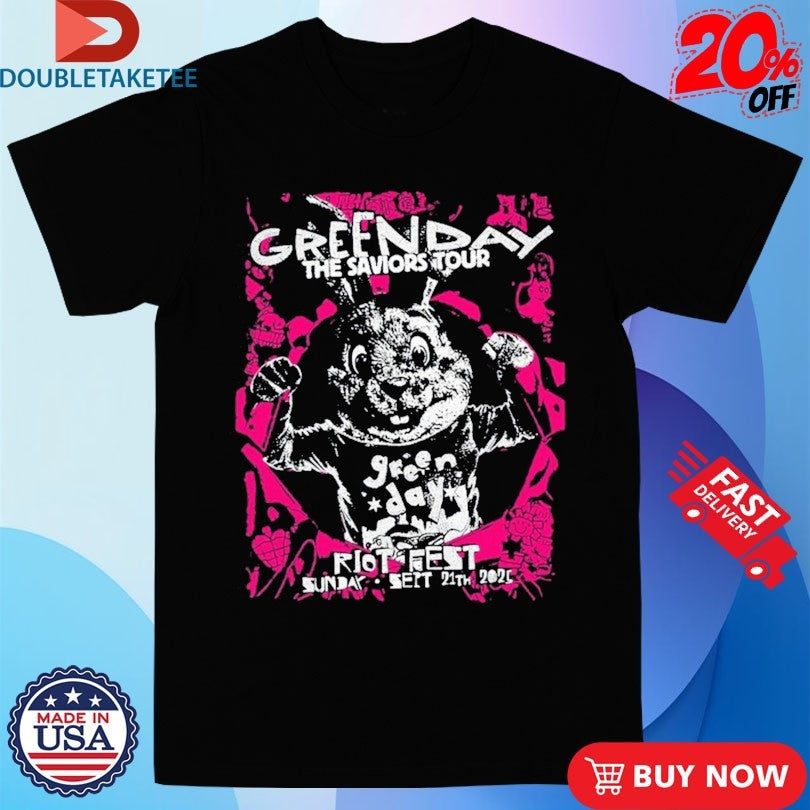 Official Green Day Riot Fest The Saviors Tour Sep 21 2025 Chicago Bunny Shirts