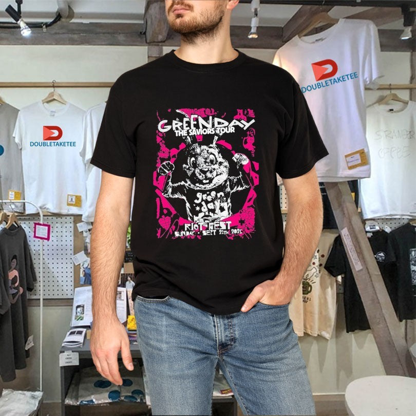 Official Green Day Riot Fest The Saviors Tour Sep 21 2025 Chicago Bunny Shirts