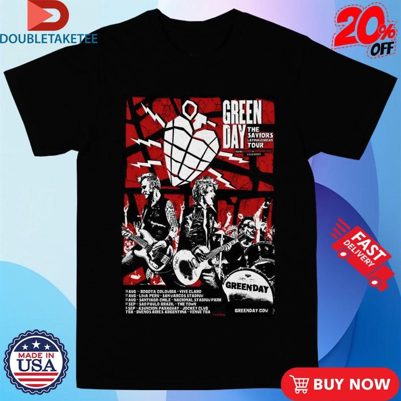 Official Green Day The Saviors Latin American Tour 2025 Dates Shows Shirts