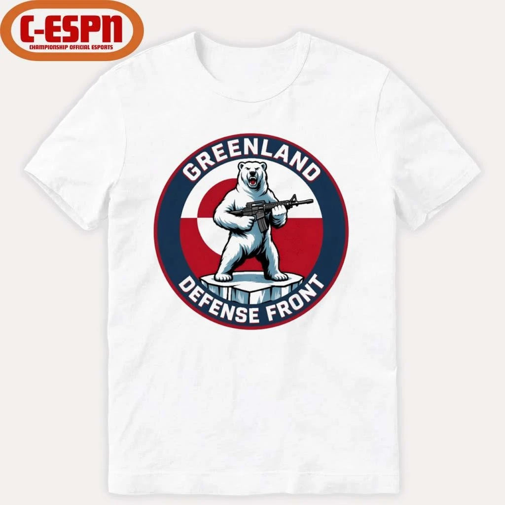Official Greenland Defense Front Funny Political Polar Bear Solider T-Shirt