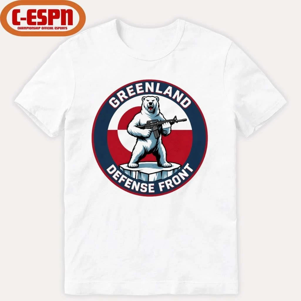 Official Greenland Defense Front Funny Political Polar Bear Solider T-Shirt
