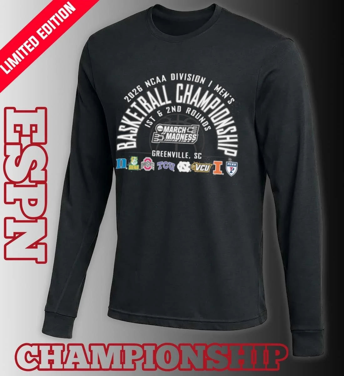 Official Greenville, SC 2026 NCAA DI Men’s Basketball Championship – 1st, 2nd Rounds Shirt