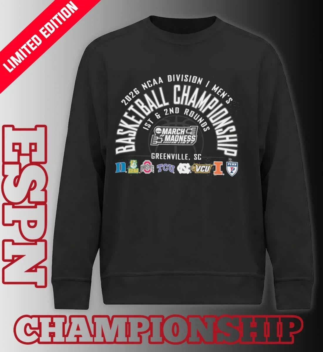 Official Greenville, SC 2026 NCAA DI Men’s Basketball Championship – 1st, 2nd Rounds Shirt