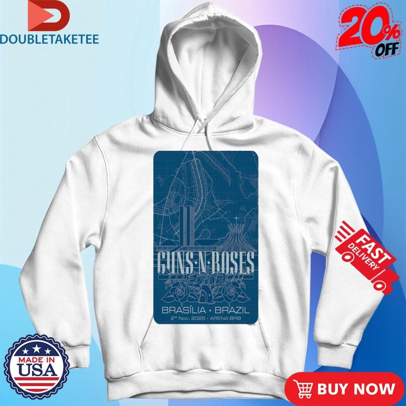Official Guns N’ Roses Brasília, Brazil Tour 11.02.2025 Shirts
