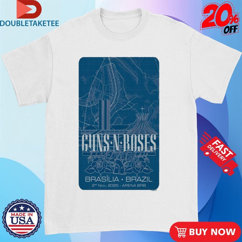 Official Guns N’ Roses Brasília, Brazil Tour 11.02.2025 Shirts