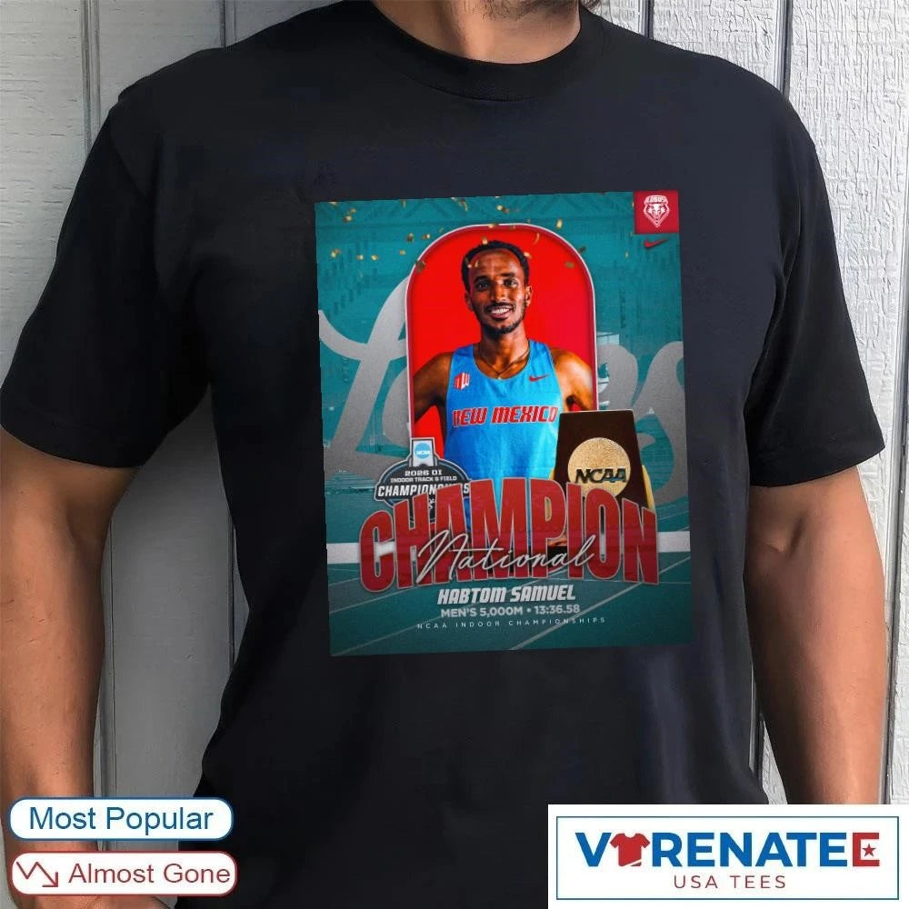 Official Habtom Samuel National Champion NCAA Indoor Championships 2026 Poster T-Shirt