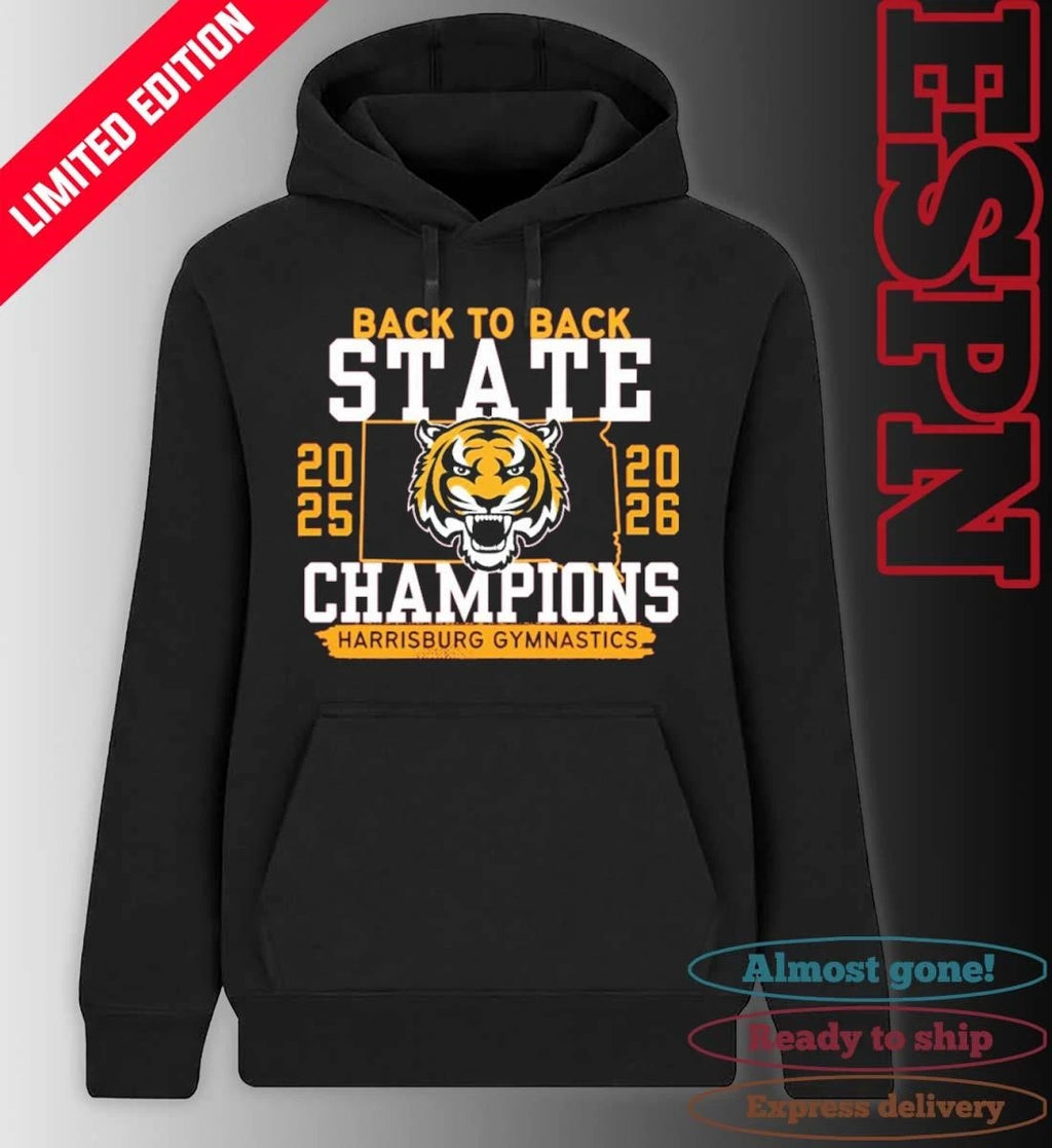 Official Harrisburg Gymnastics Back 2 Back State Champions Shirt
