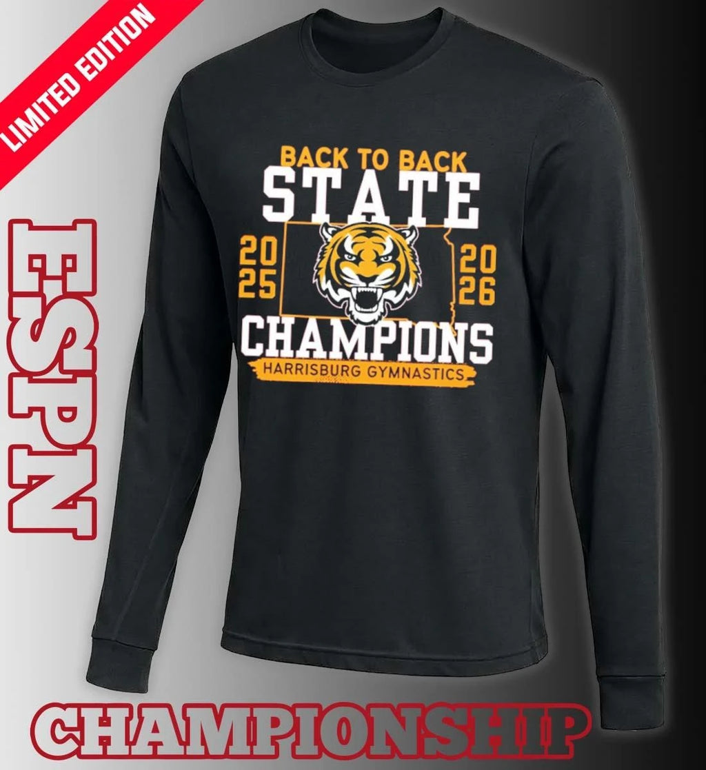 Official Harrisburg Gymnastics Back 2 Back State Champions Shirt