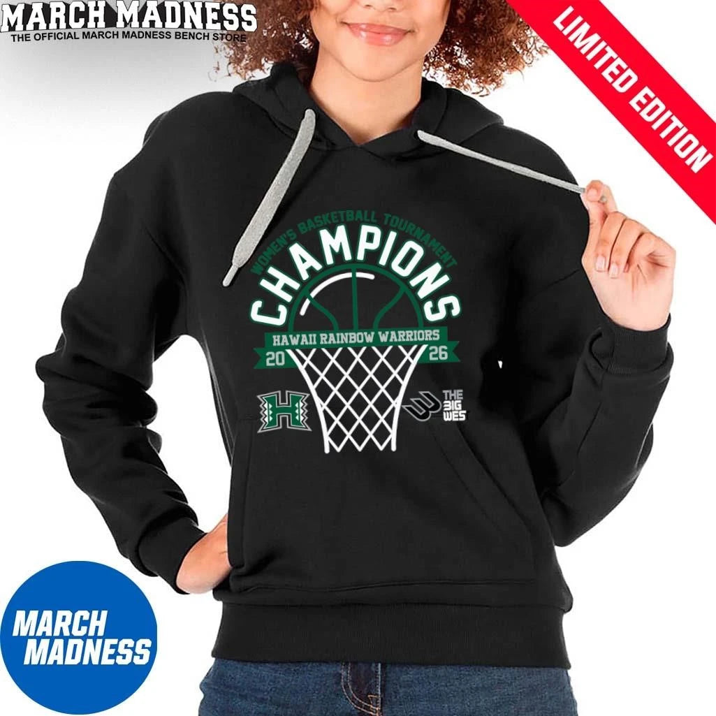 Official Hawaii Rainbow Warriors 2026 Big West Conference Women’s Basketball Tournament Champions Shirt