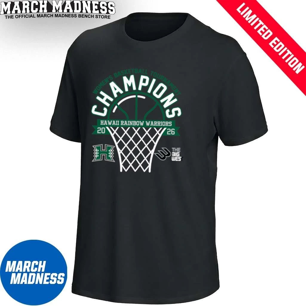 Official Hawaii Rainbow Warriors 2026 Big West Conference Women’s Basketball Tournament Champions Shirt