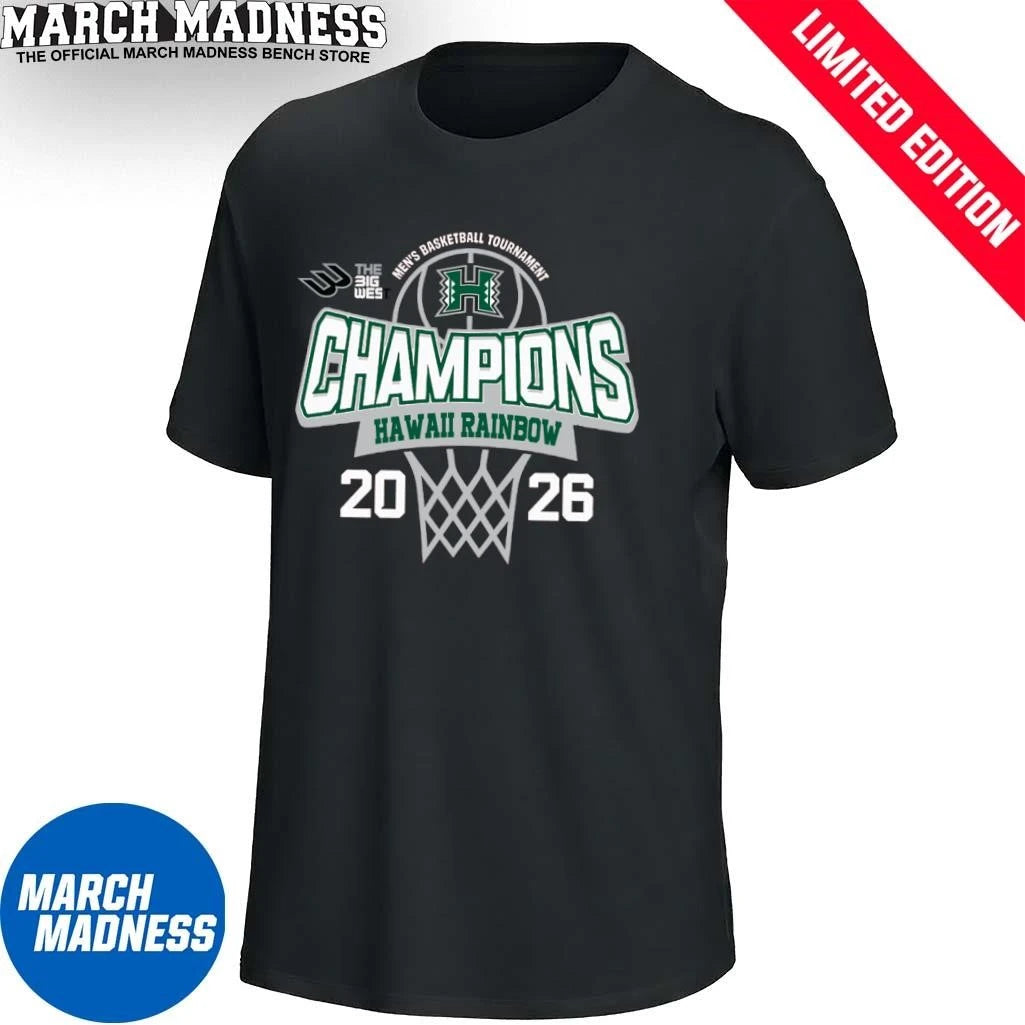 Official Hawaii Rainbow Warriors 2026 The Big West Conference Men’s Basketball Tournament Champions Shirt