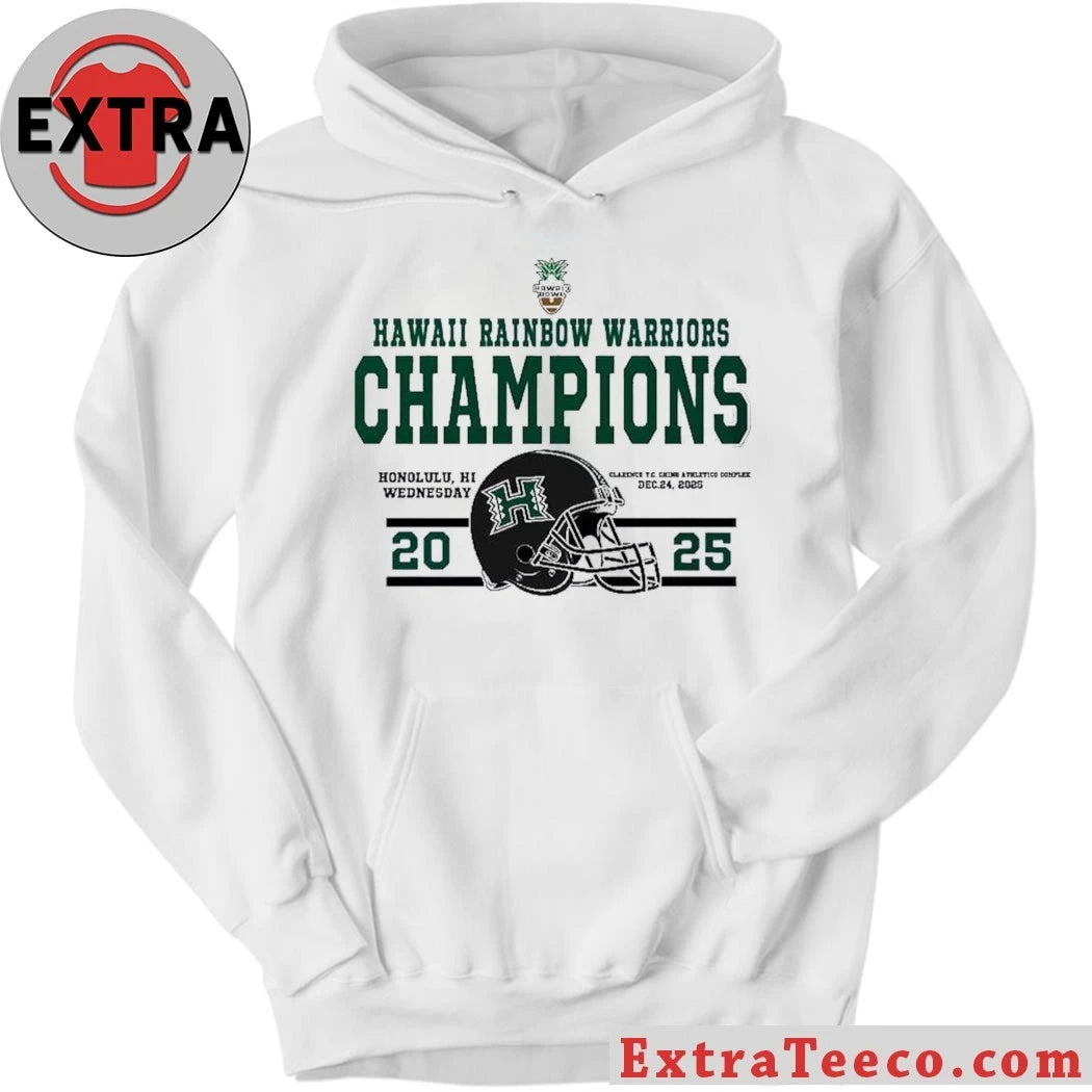 Official Hawaii Rainbow Warriors football team wins the 2025 Hawaii Bowl championship 35-31 on December 24, 2025, in Honolulu, Hawaii Helmet Shirt
