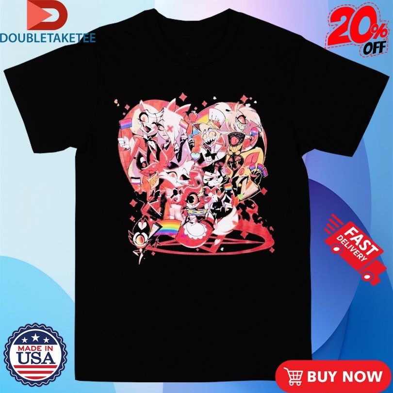 Official Hazbin Hotel Pride Month Heart Flag Group Shirts