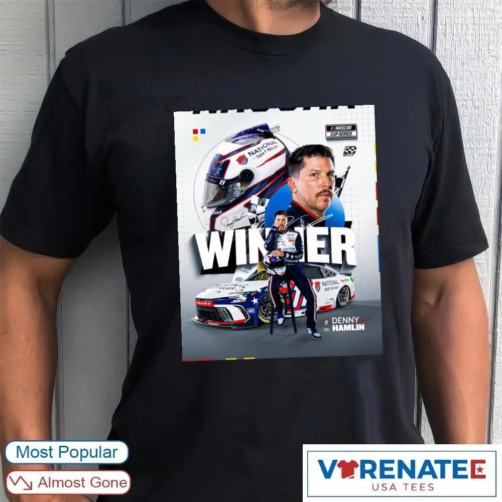Official He’s A11in All The Time Denny Hamlin Las Vegas Motor Speedway Poster T-Shirt