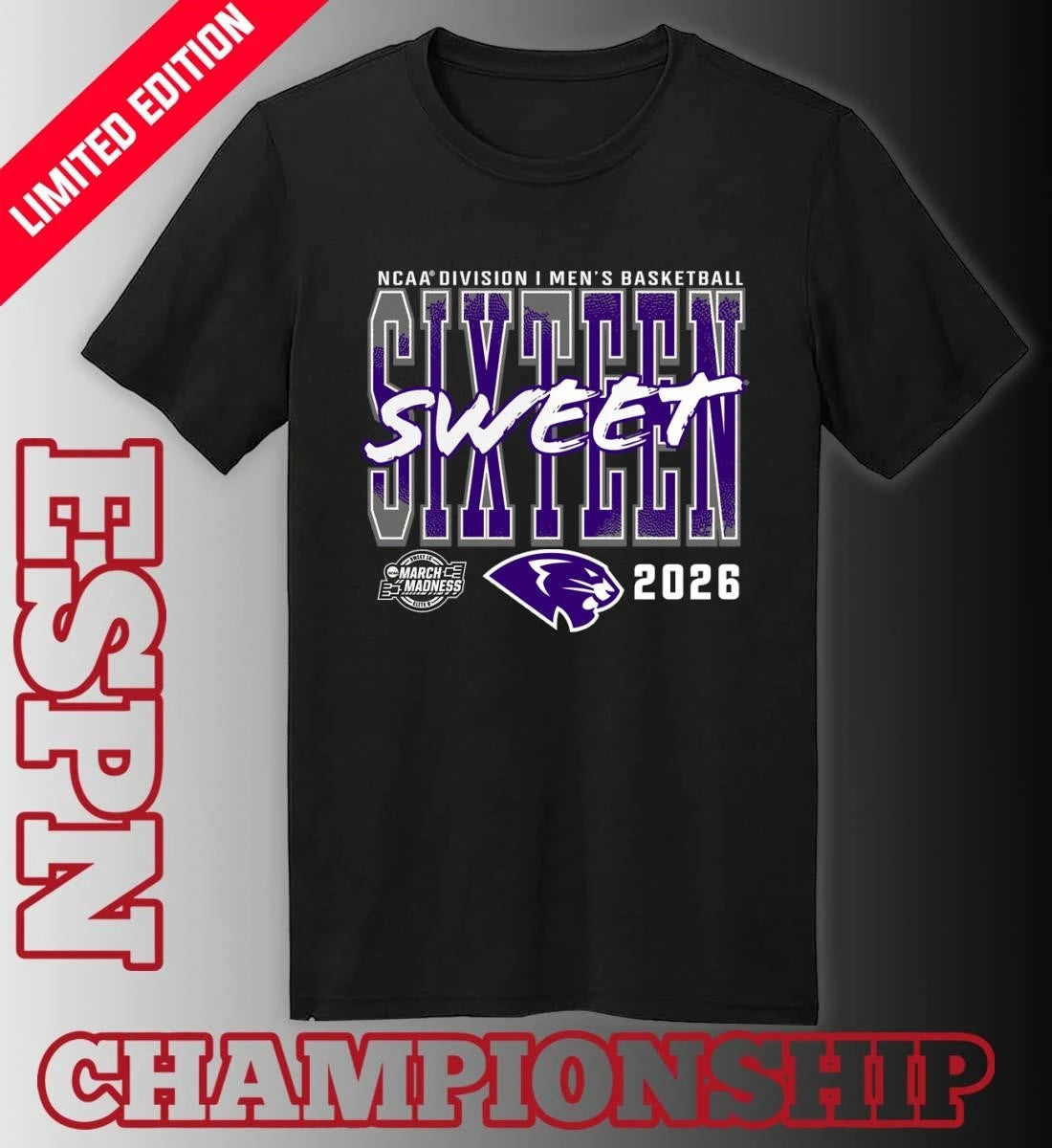 Official High Point Panthers 2026 NCAA Men’s Basketball Tournament March Madness Sweet 16 T-Shirt
