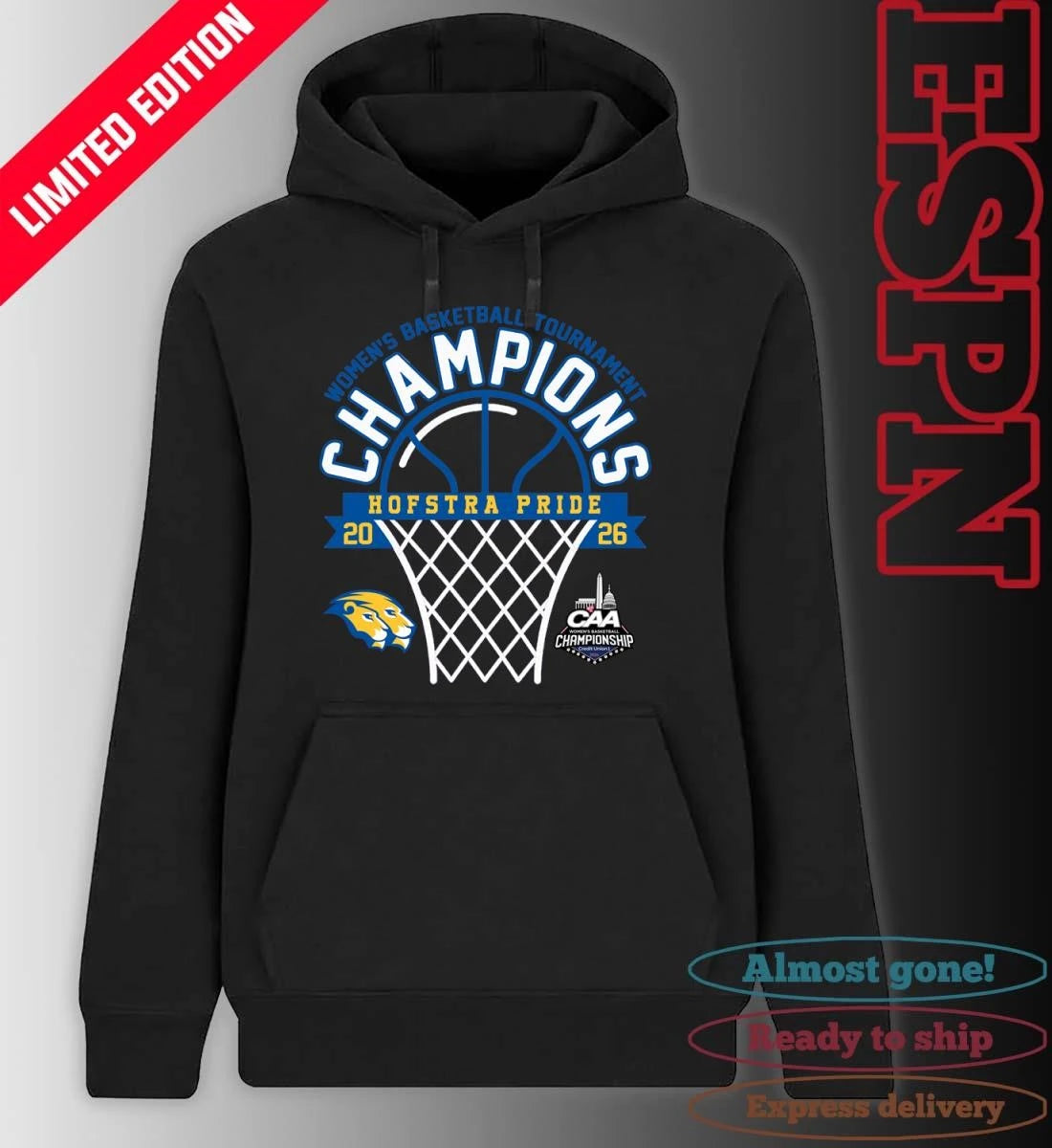 Official Hofstra Pride 2026 Coastal Athletic Association Women’s Basketball Tournament Champions Shirt