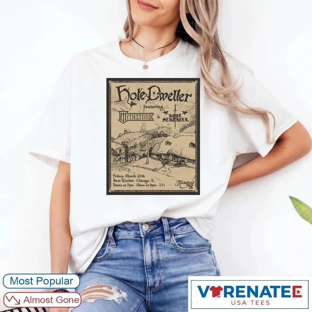 Official Hole Dweller March 20 2026 Beat Kitchen Chicago IL Poster T-Shirt
