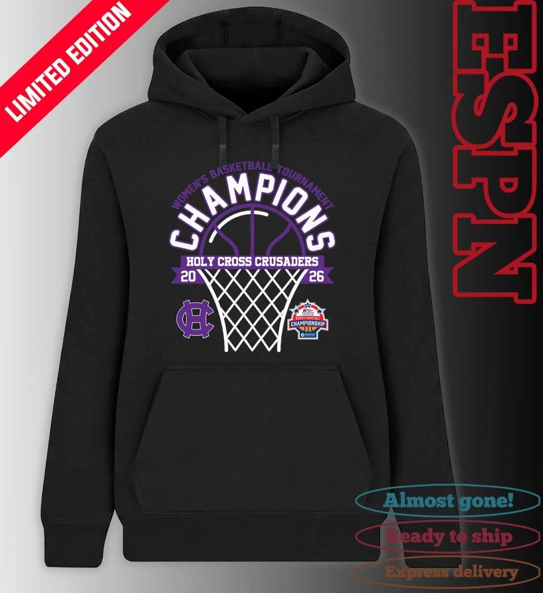 Official Holy Cross Crusaders 2026 Patriot League Women’s Basketball Tournament Champions Shirt