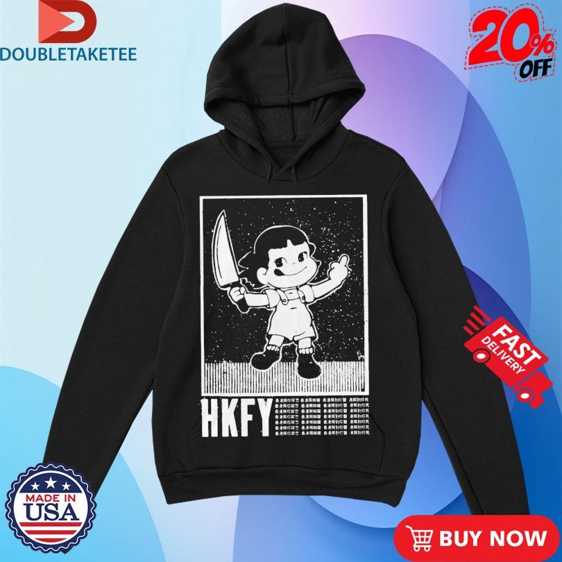 Official Hong Kong Fuck You Knife Middle Finger Kid Shirts