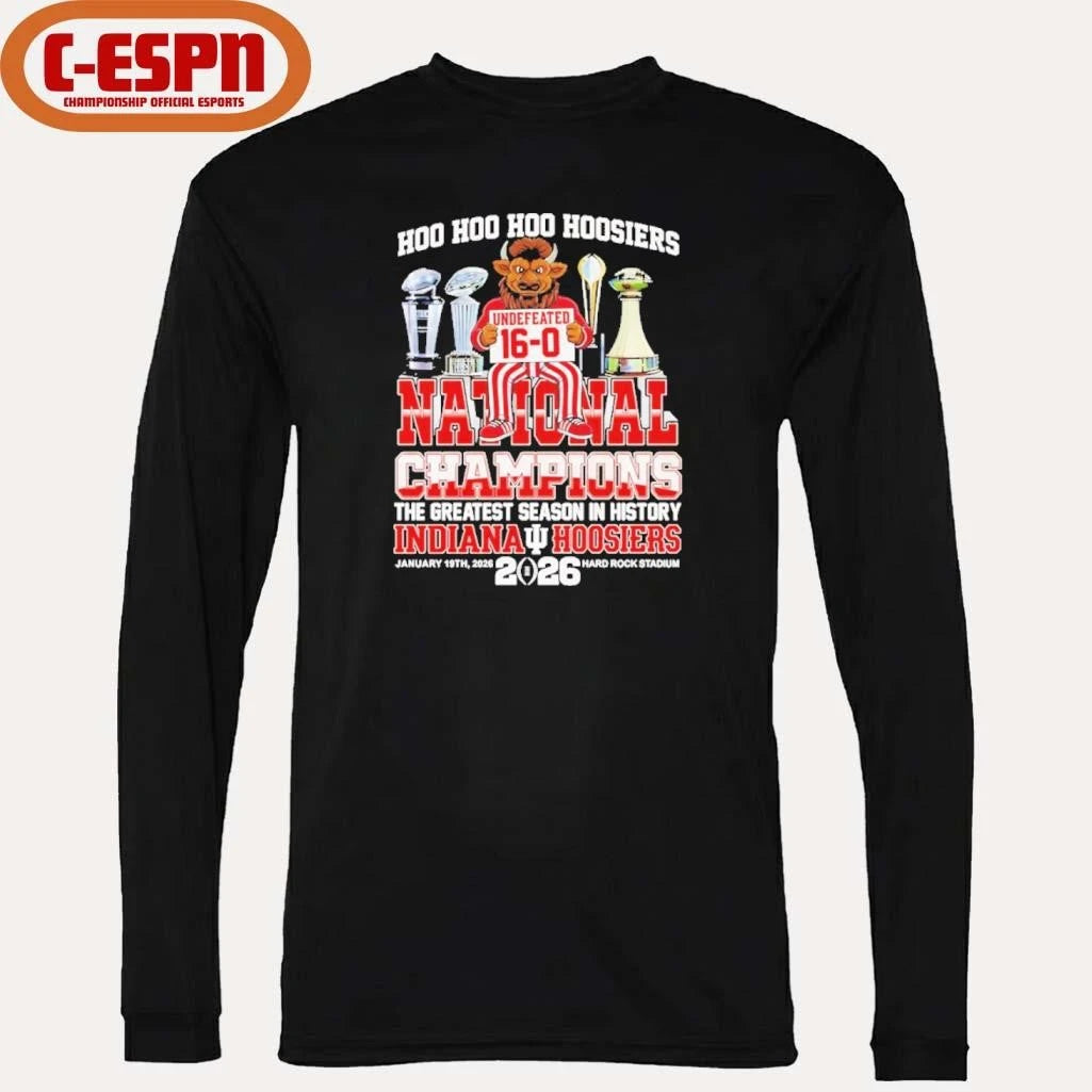 Official Hoo Hoo Hoo IU Hoosiers undefeated 16-0 National Champions the greatest season in history shirt