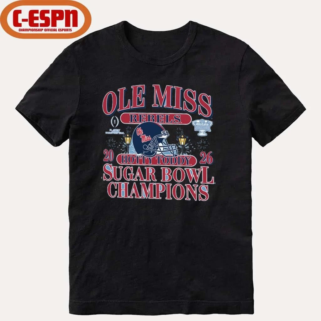 Official Hotty Toddy Ole Miss Allstate Sugar Bowl Champions T-Shirt
