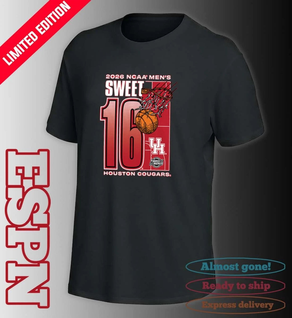Official Houston Cougars 2026 NCAA March Madness Sweet 16 Bound Net Shirt