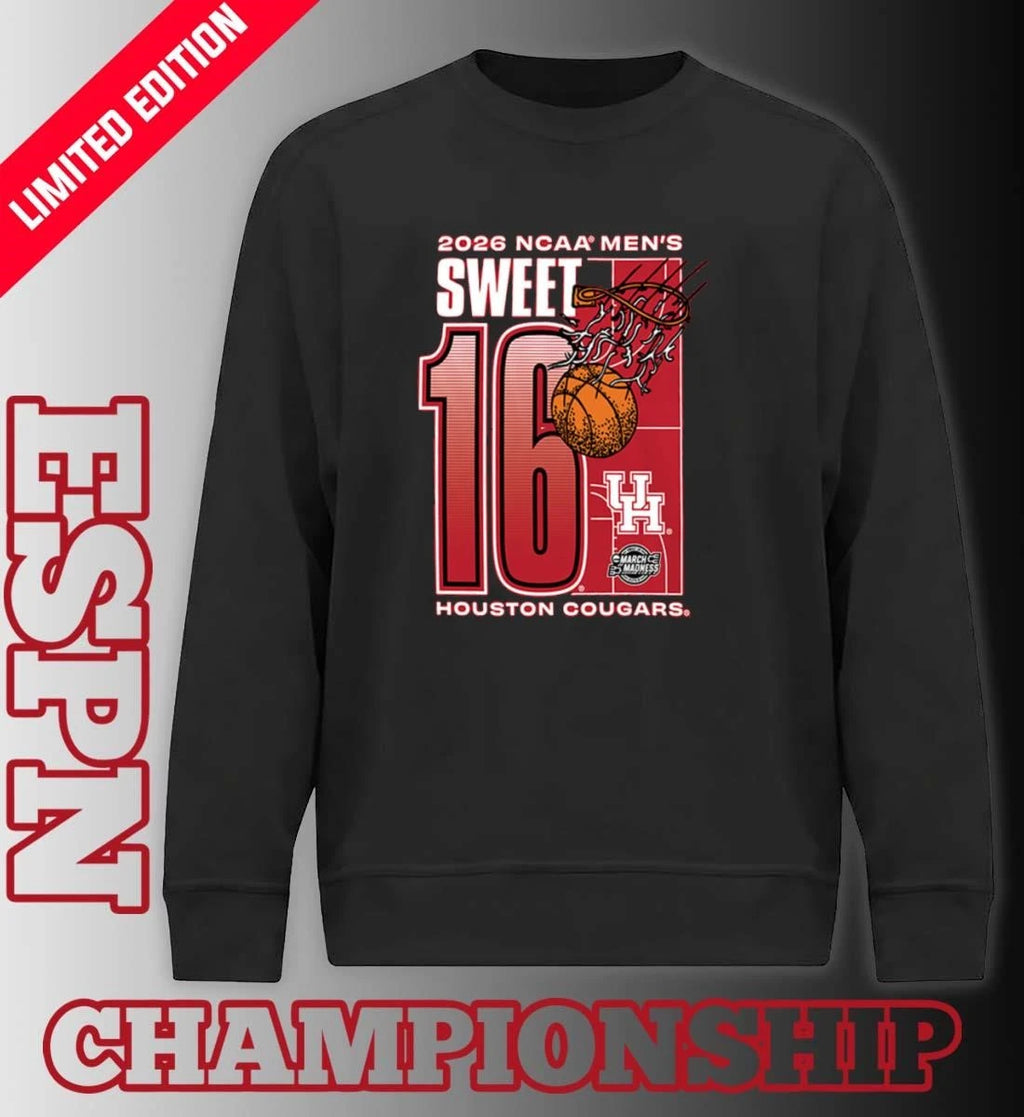 Official Houston Cougars 2026 NCAA March Madness Sweet 16 Bound Net Shirt