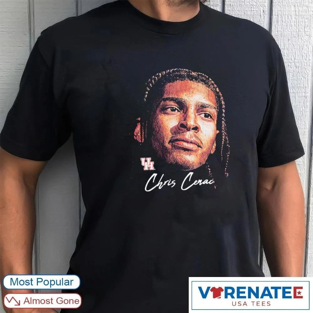 Official Houston Cougars 2026 NCAA March Madness Sweet 16 Chris Cenac Jr. Men’s Basketball Gameface T-Shirt