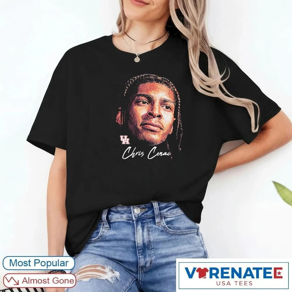 Official Houston Cougars 2026 NCAA March Madness Sweet 16 Chris Cenac Jr. Men’s Basketball Gameface T-Shirt