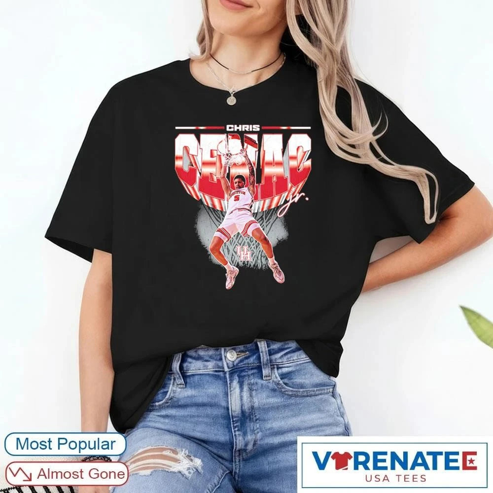 Official Houston Cougars 2026 NCAA March Madness Sweet 16 Chris Cenac Jr. Men’s Basketball Team Collage T-Shirt