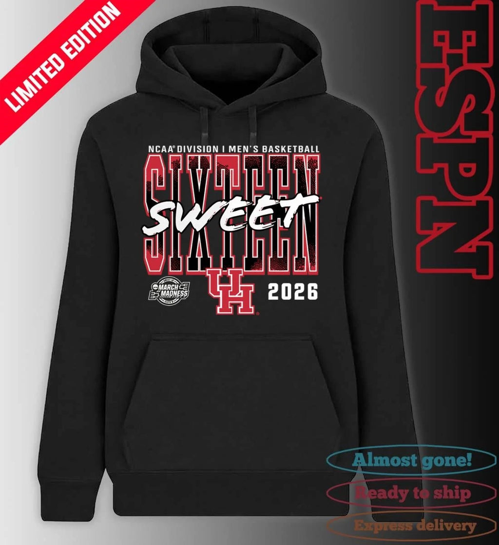 Official Houston Cougars 2026 NCAA Men’s Basketball Tournament March Madness Sweet 16 T-Shirt