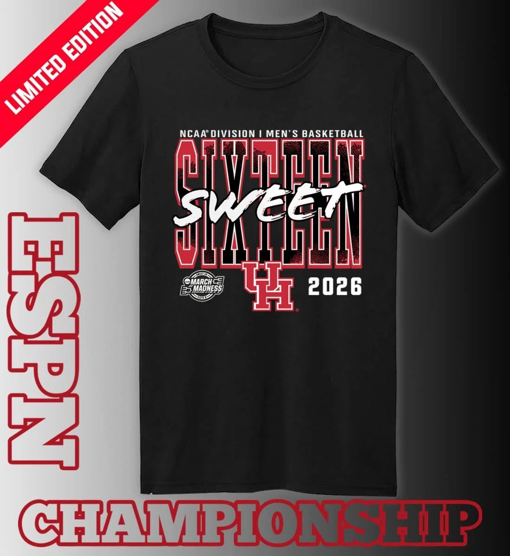 Official Houston Cougars 2026 NCAA Men’s Basketball Tournament March Madness Sweet 16 T-Shirt