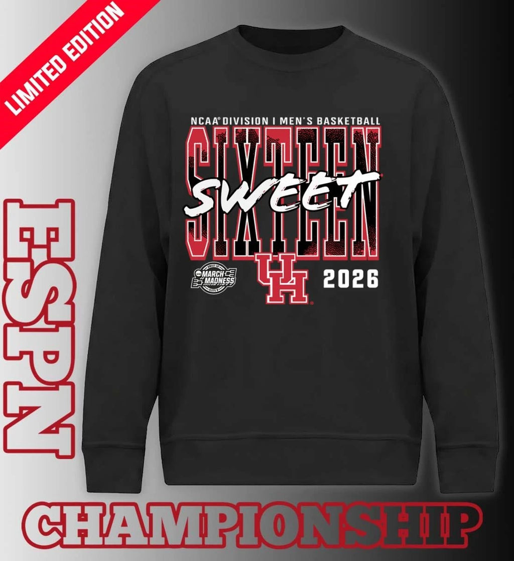 Official Houston Cougars 2026 NCAA Men’s Basketball Tournament March Madness Sweet 16 T-Shirt