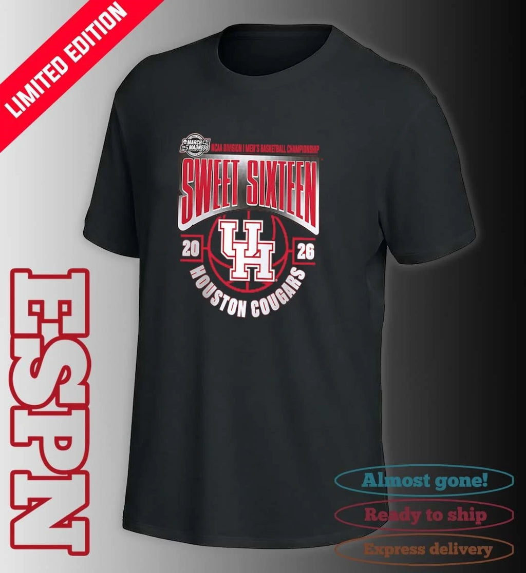 Official Houston Cougars Sweet 16 NCAA DI Men’s Basketball Tournament March Madness 2026 T-Shirt
