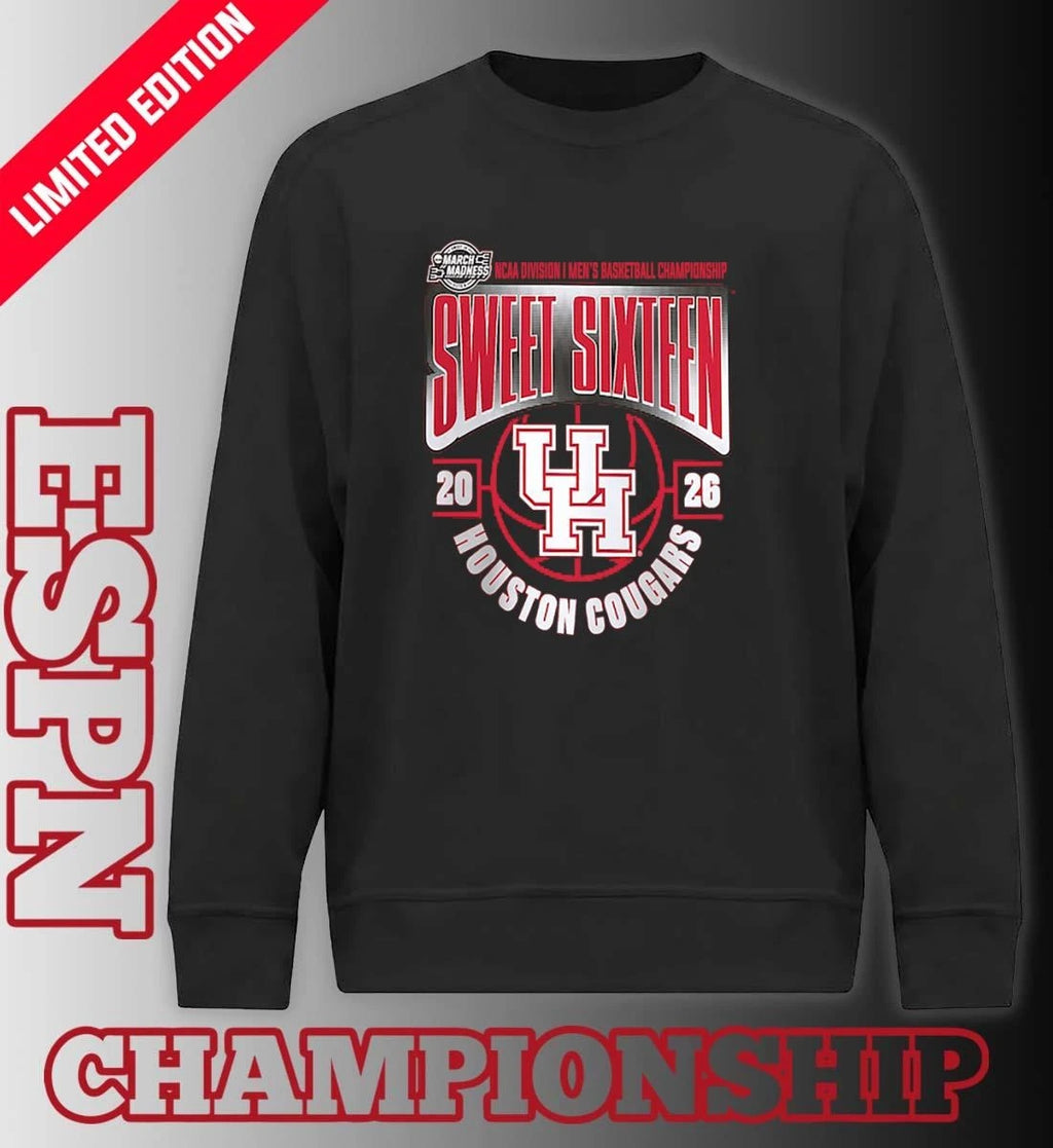 Official Houston Cougars Sweet 16 NCAA DI Men’s Basketball Tournament March Madness 2026 T-Shirt