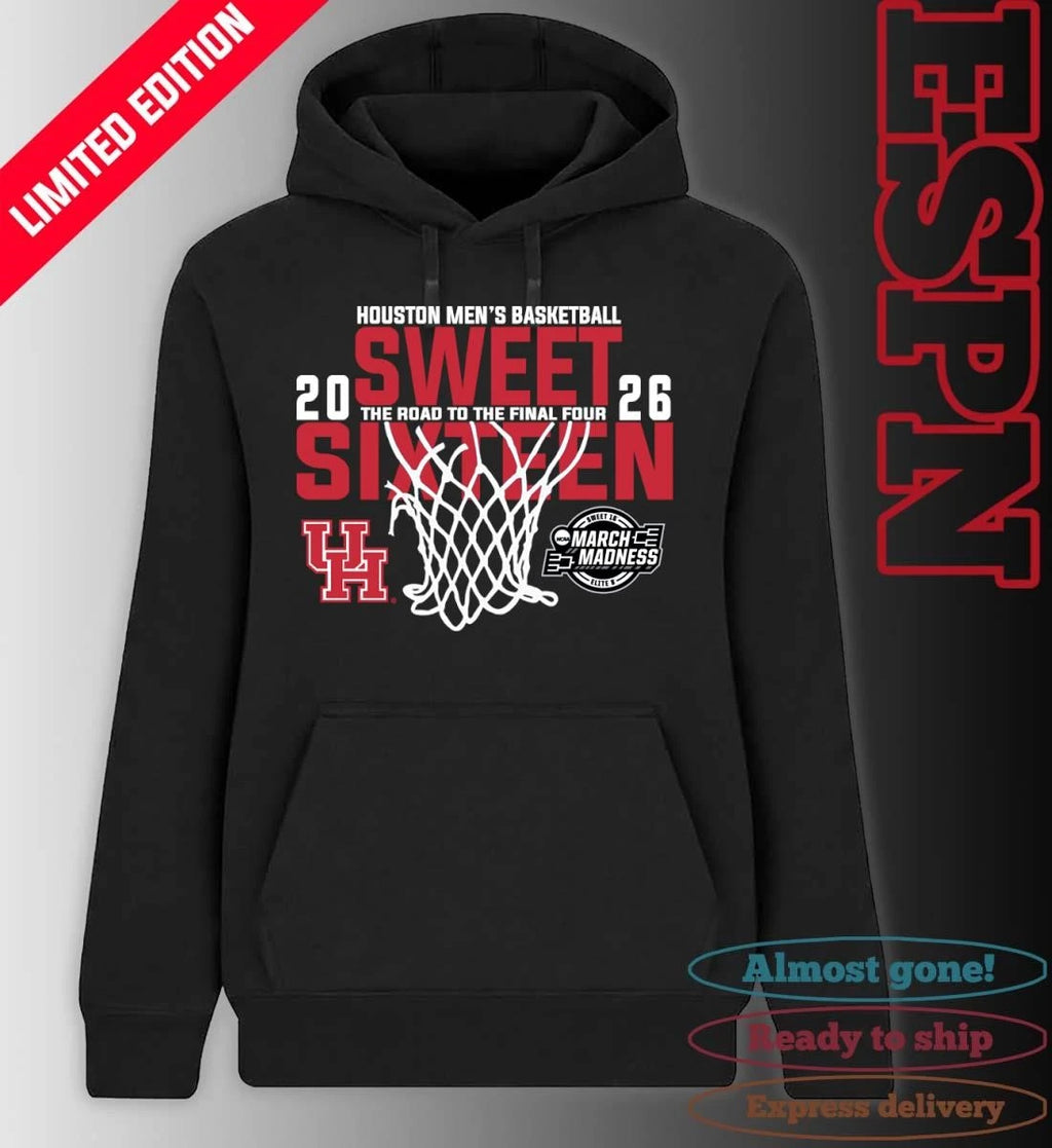Official Houston Men’s Basketball 2026 Sweet Sixteen The Road To The Final Four Shirt